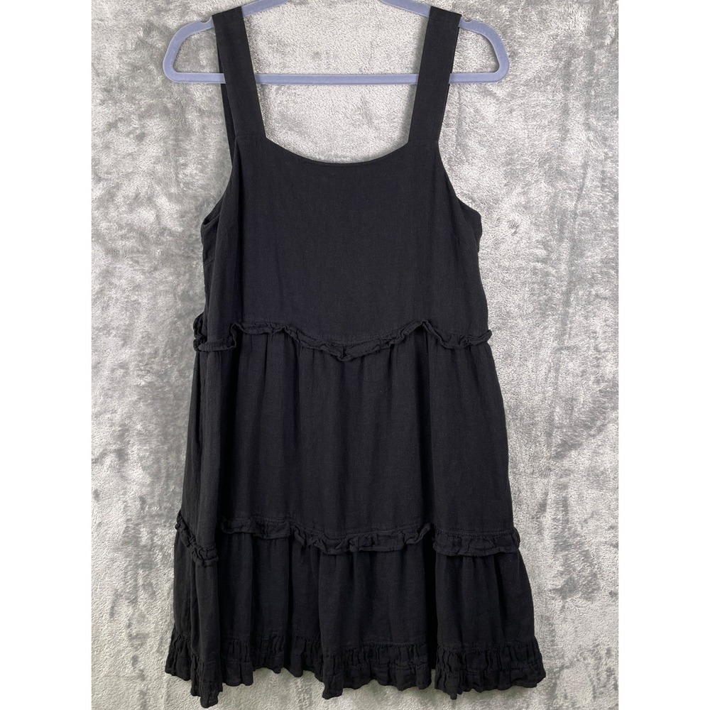 RAILS‎ Sandy Dress Medium Black Sleeveless Tiered Ruffled Mini Beachy Sundress